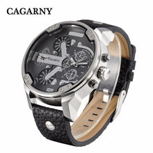 Laden Sie das Bild in den Galerie-Viewer, Cagarny Mens Watches Top Brand Luxury Black Leather Quartz Wrist Watch Men Sport Male Clock Man Military Relogio Masculino 6820