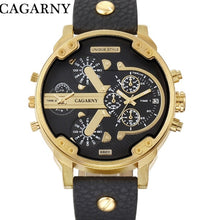 Laden Sie das Bild in den Galerie-Viewer, Cagarny Mens Watches Top Brand Luxury Black Leather Quartz Wrist Watch Men Sport Male Clock Man Military Relogio Masculino 6820