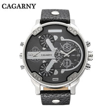 Laden Sie das Bild in den Galerie-Viewer, Cagarny Mens Watches Top Brand Luxury Black Leather Quartz Wrist Watch Men Sport Male Clock Man Military Relogio Masculino 6820